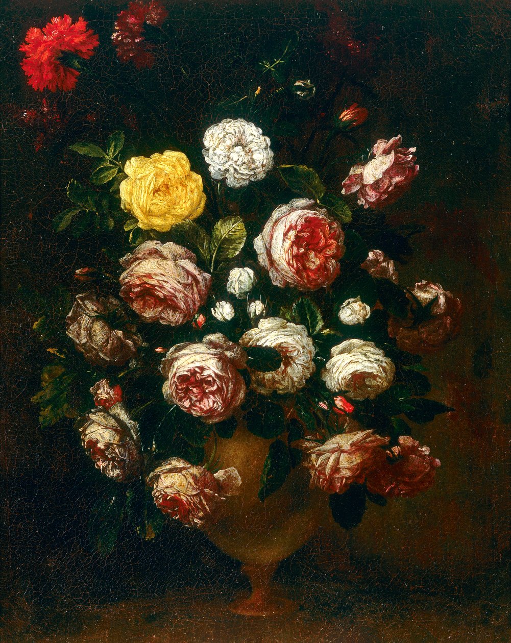 Vas med rosor, målning av Bartolomeo Bimbi av Bartolomeo Bimbi