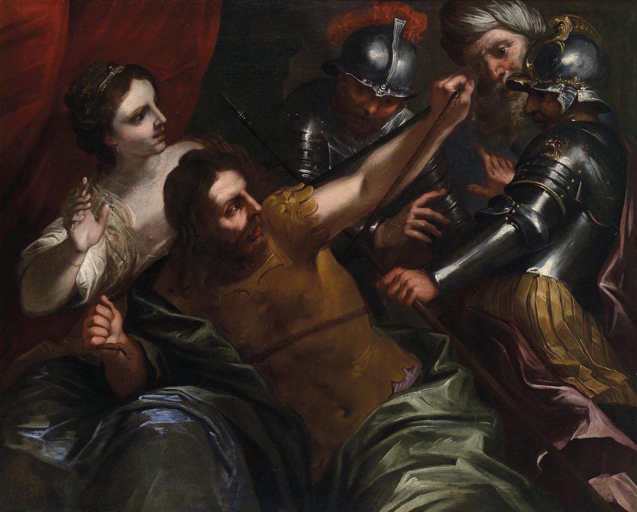 Samson und Delilah av Bartolomeo Biscaino