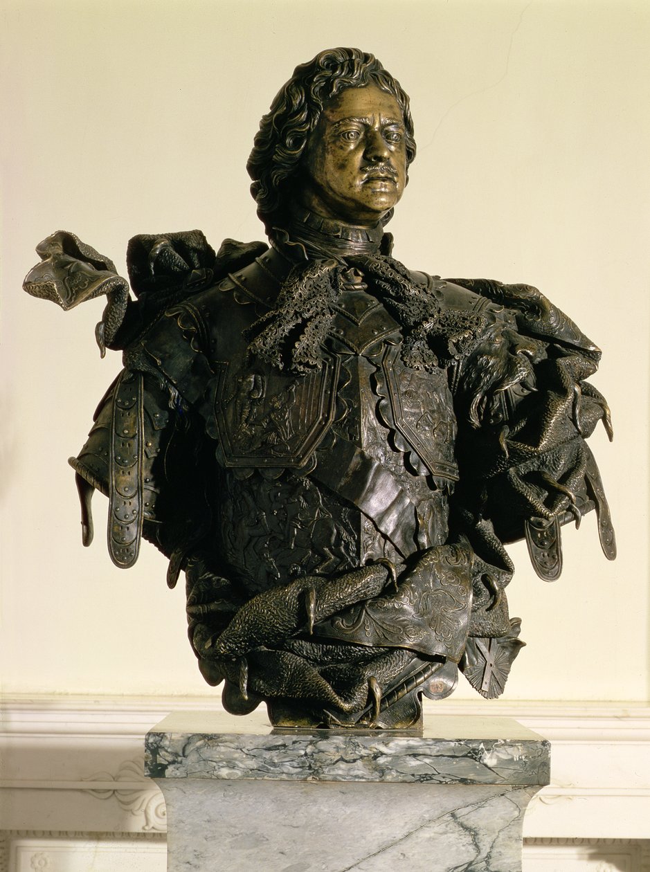 Porträttbyst av Peter I (1672-1725), 1723-29 (brons) av Bartolomeo Carlo, conte Rastrelli