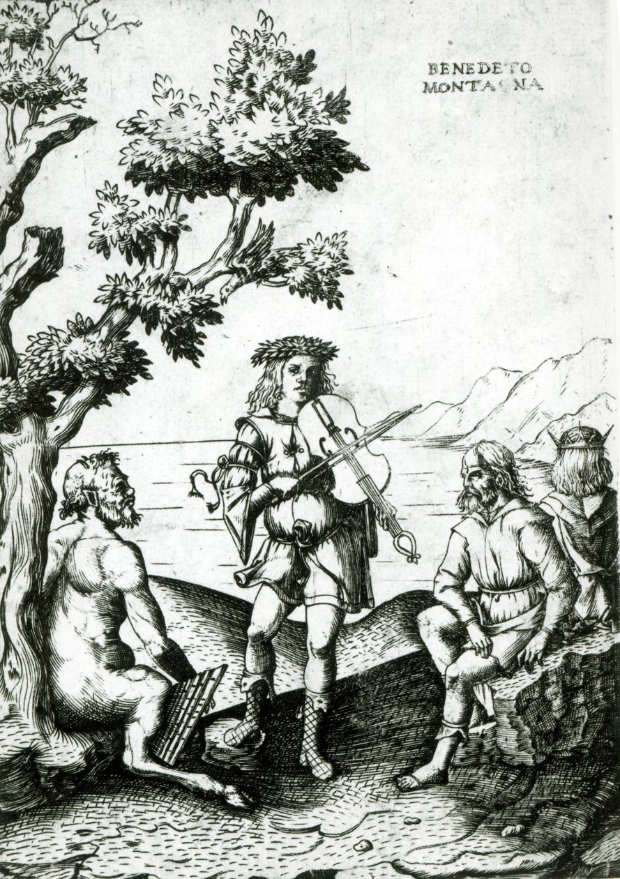 Apollo och Pan av Bartolomeo Montagna