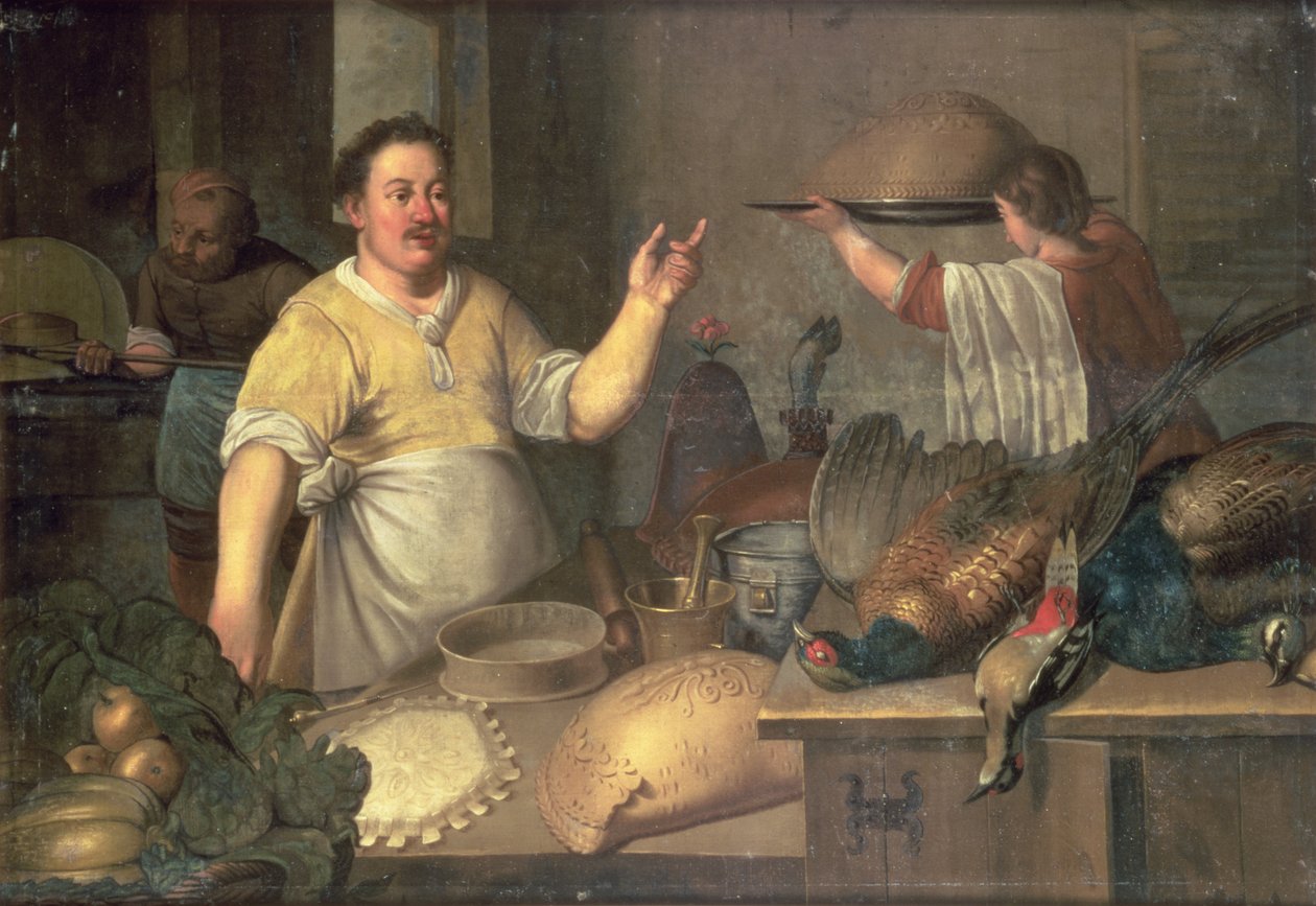 En bagare som förbereder pajer av Bartolomeo Passaroti