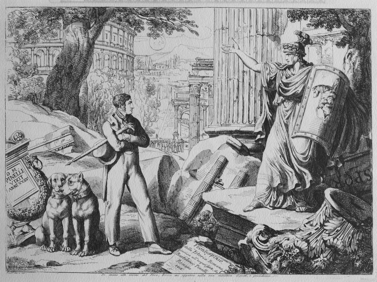 Frontispice till "Istoria Romana", 1818 av Bartolomeo Pinelli