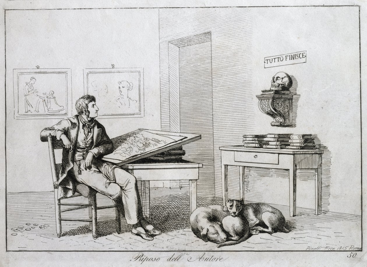 Konstnärens vila, 1815 av Bartolomeo Pinelli