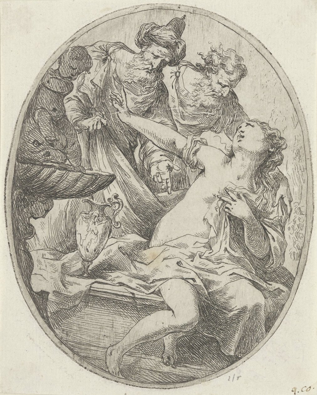 Susanna och de äldre av Bartolomeo Biscaino