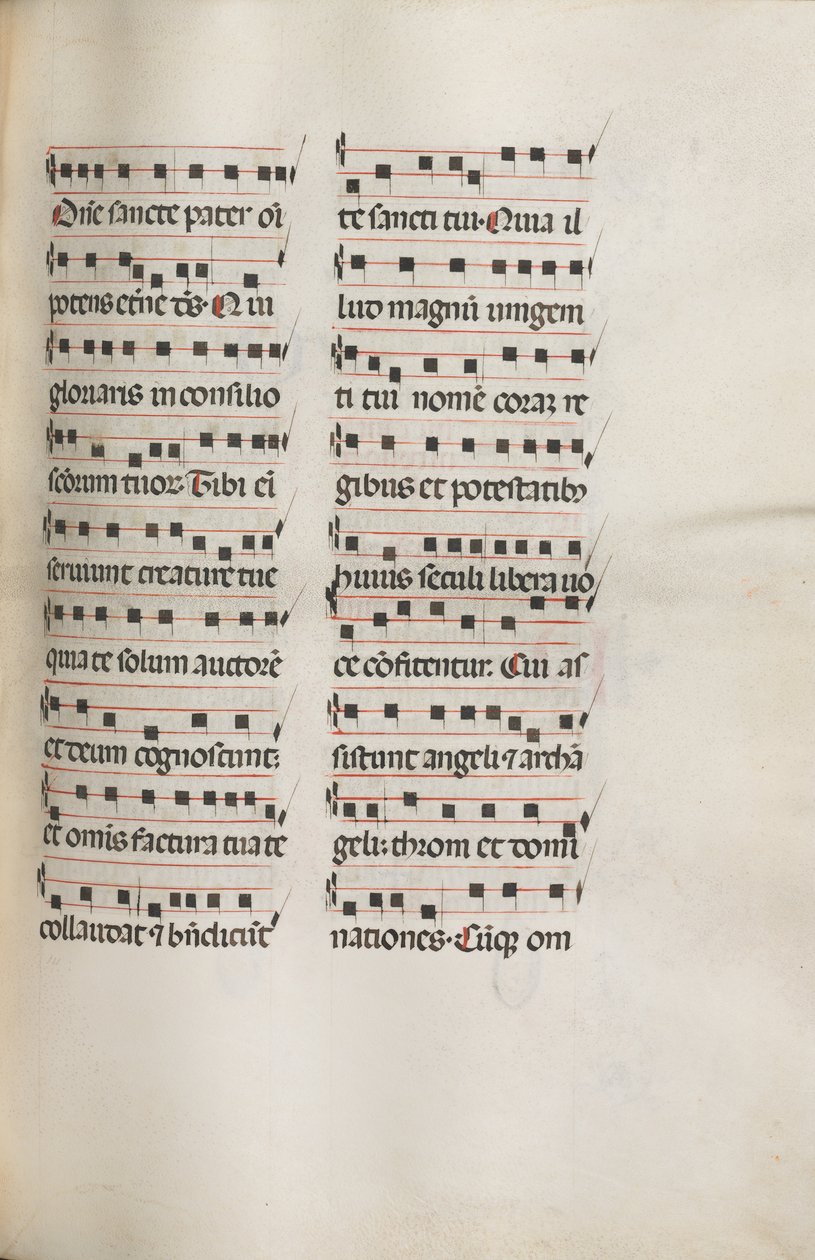 Missale: Fol. 112: innehåller lite musik som en del av palmsöndagsliturgin, 1469. av Bartolomeo Caporali