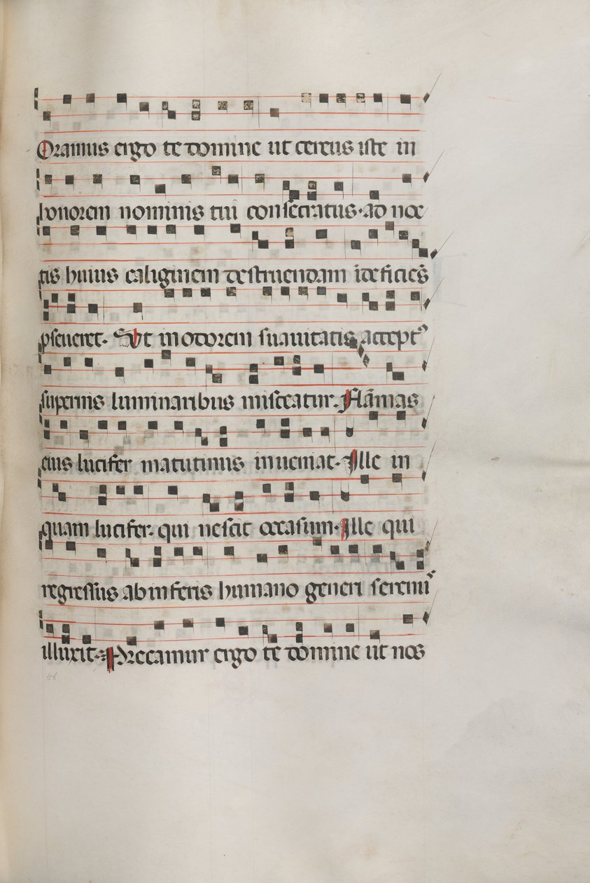 Missale: Fol. 157: Musik för Exultet, 1469 av Bartolomeo Caporali