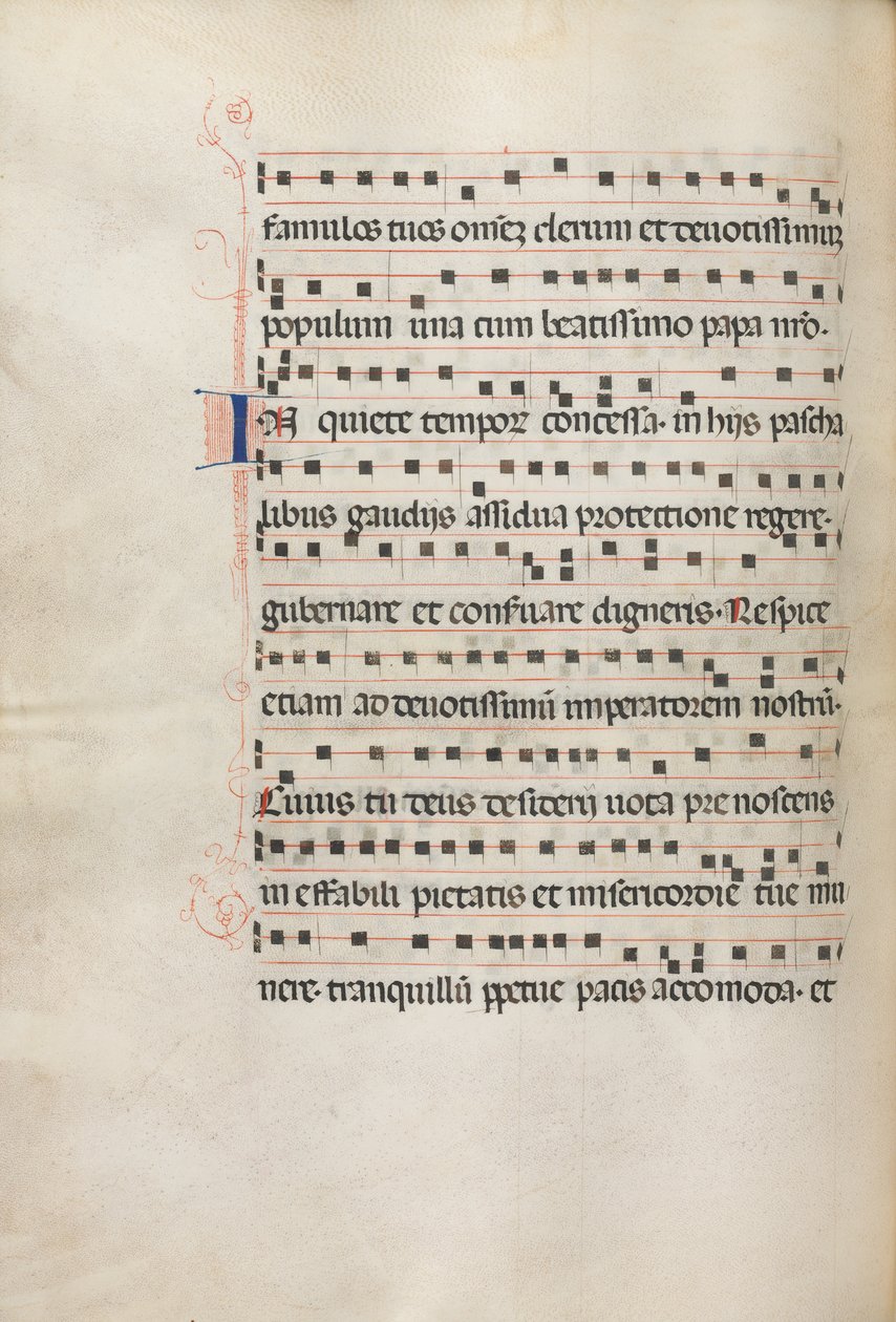 Missale: Fol. 157v: Music for Exultet, 1469 av Bartolomeo Caporali