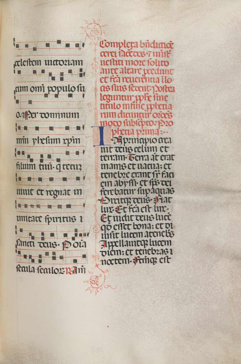 Missale: Fol. 158: Music for Exultet, 1469 av Bartolomeo Caporali