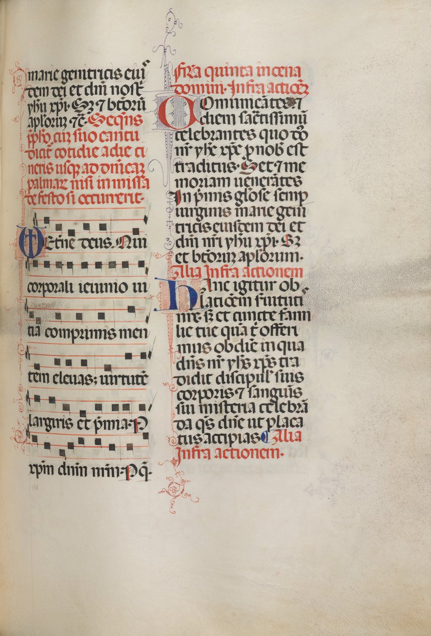 Missale: Fol. 178: Musik för olika vanliga böner, 1469. av Bartolomeo Caporali