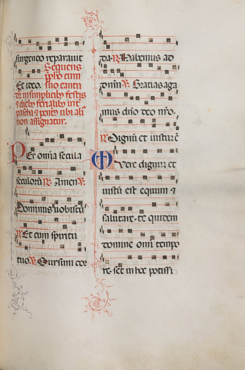 Missale: Fol. 179: Musik för olika vanliga böner, 1469. av Bartolomeo Caporali