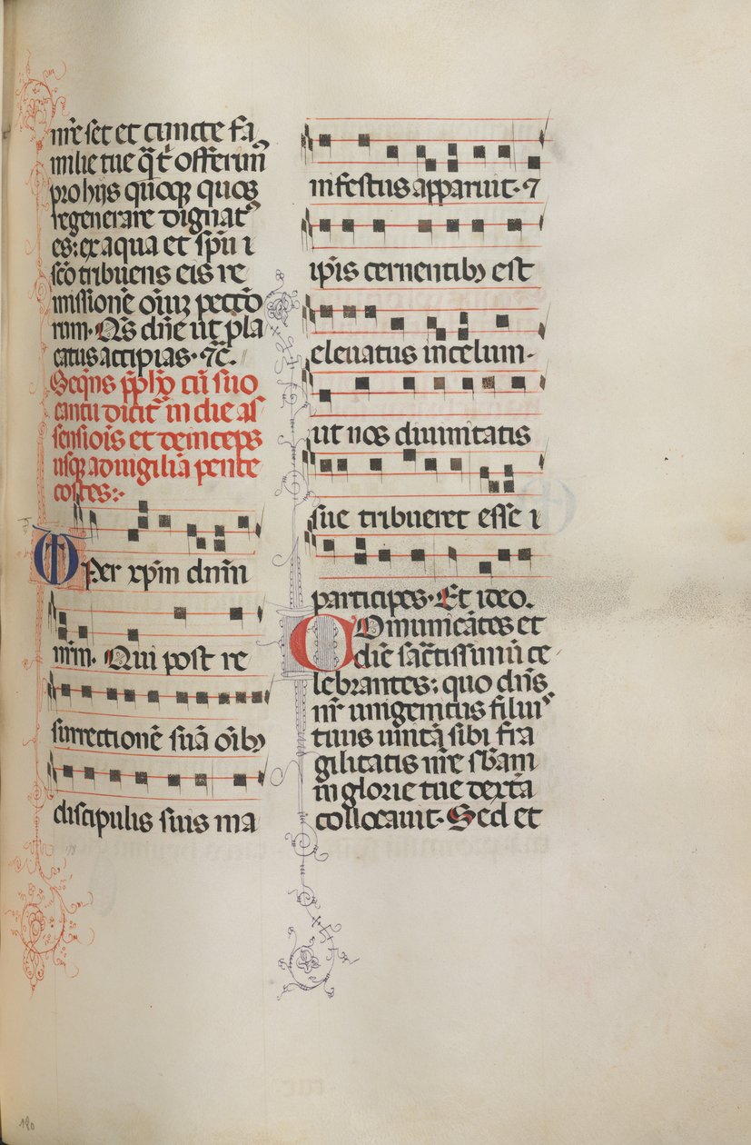 Missale: Fol. 180: Musik till olika vanliga böner, 1469. av Bartolomeo Caporali