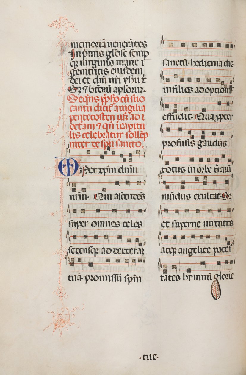 Missale: Fol. 180v: Musik för olika vanliga böner, 1469. av Bartolomeo Caporali