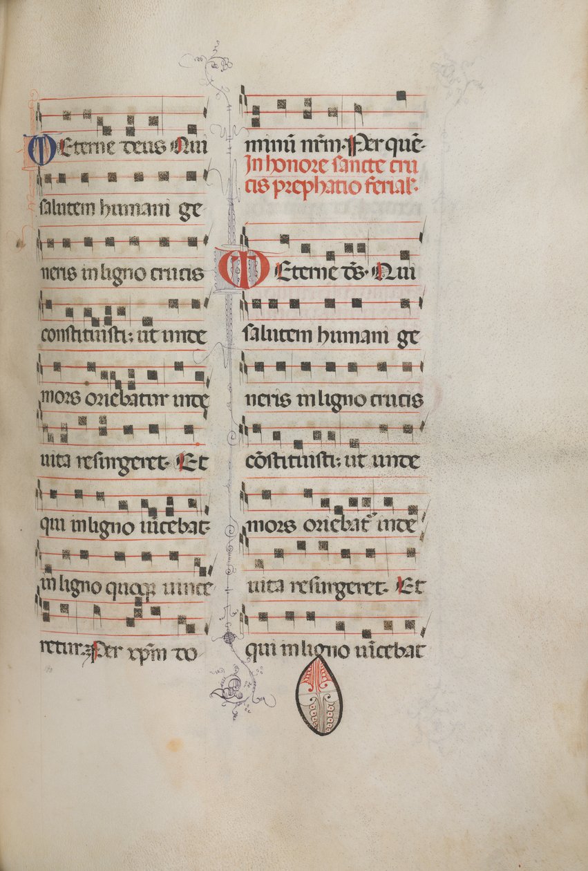 Missale: Fol. 182: Musik för olika vanliga böner, 1469. av Bartolomeo Caporali