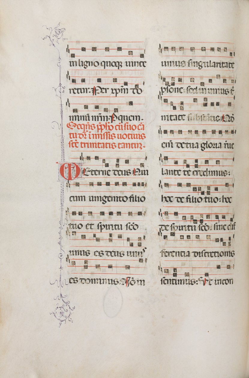 Missale: Fol. 182v: Musik för olika vanliga böner, 1469. av Bartolomeo Caporali