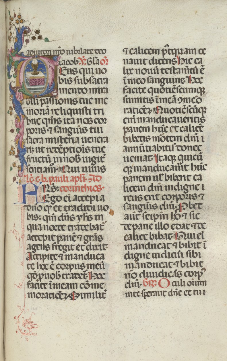 Missale: Fol. 225: Bägare med värd, 1469. av Bartolomeo Caporali