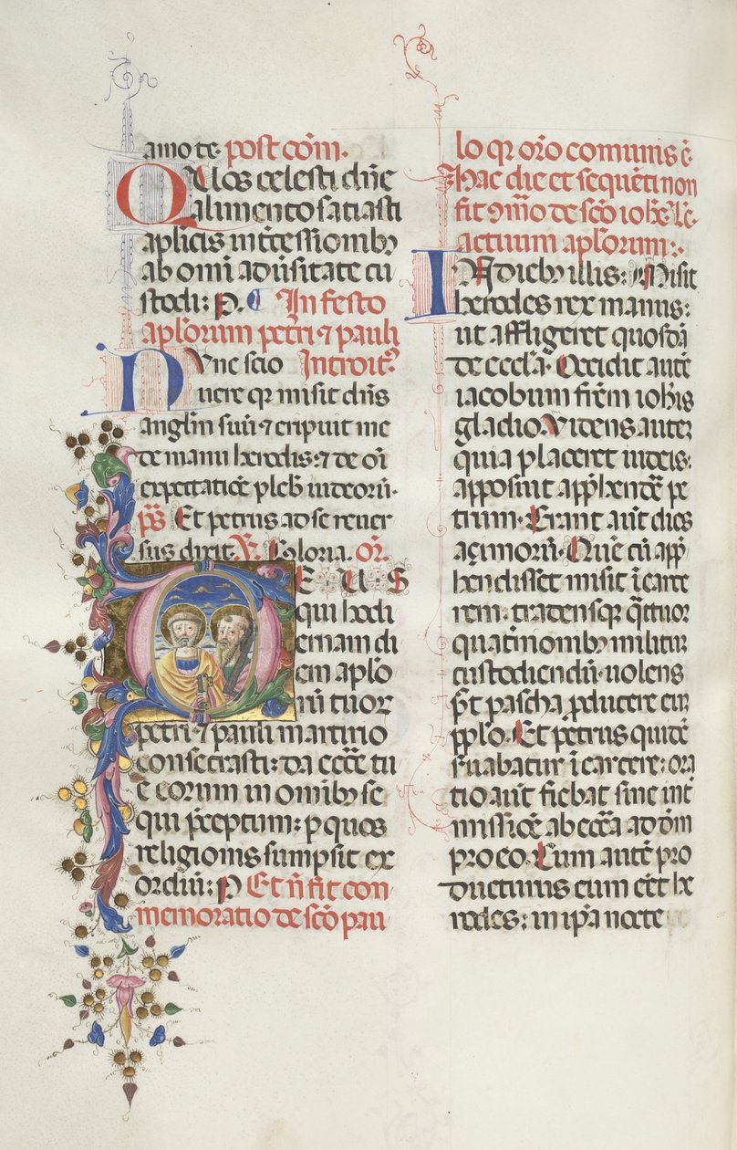 Missale: Fol. 290v: De heliga Peter och Paulus, 1469. av Bartolomeo Caporali
