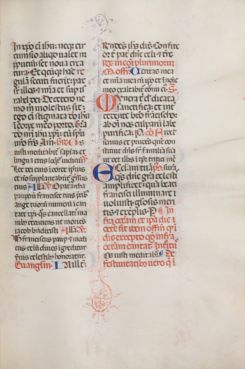 Missale: Fol. 319: Franciskus och den helige Franciskus helmässa, 1469. av Bartolomeo Caporali