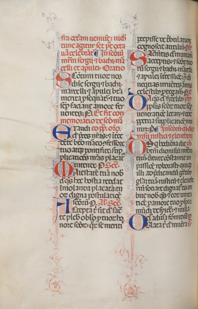 Missale: Fol. 319v: St. Franciskus och den helige Franciskus helmässa, 1469. av Bartolomeo Caporali