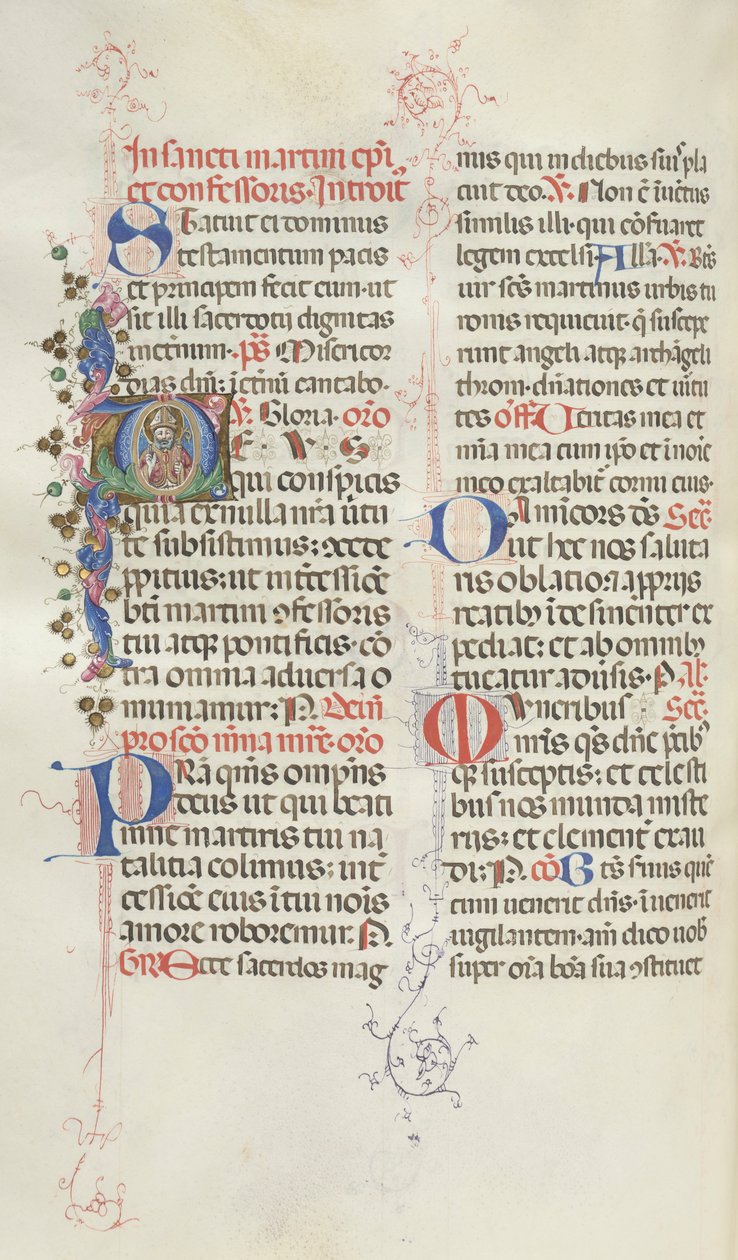 Missale: Fol. 324v: Sankt Martin, 1469 av Bartolomeo Caporali