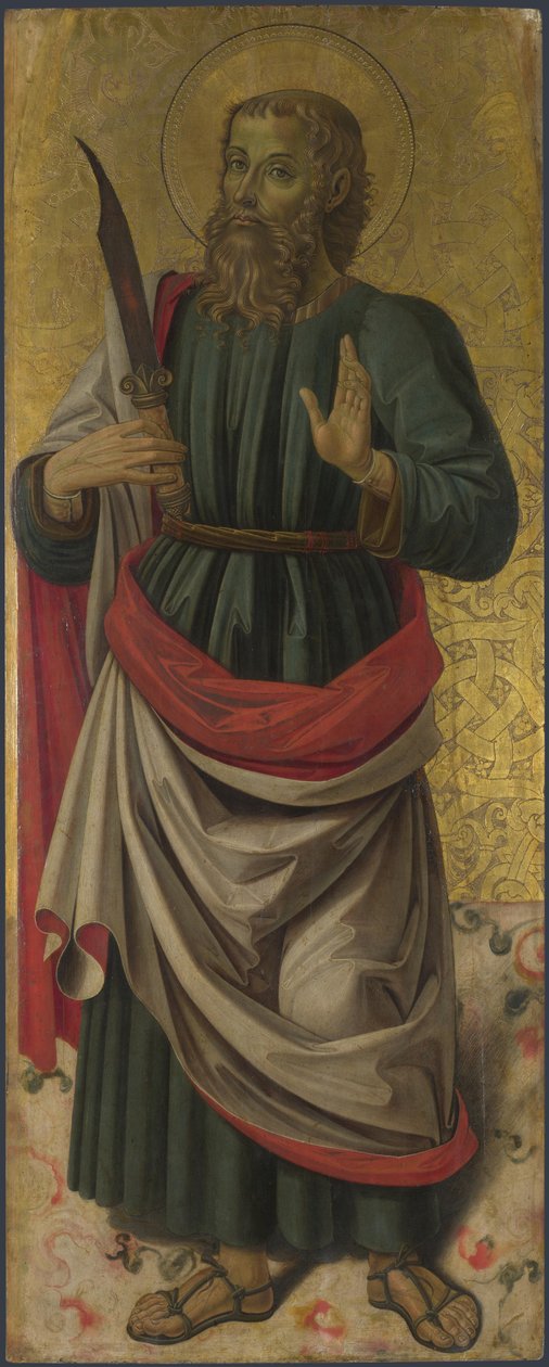 Saint Bartholomew från Altarpiece: The Virgin and Child with Saints, ca 1475 av Bartolomeo Caporali