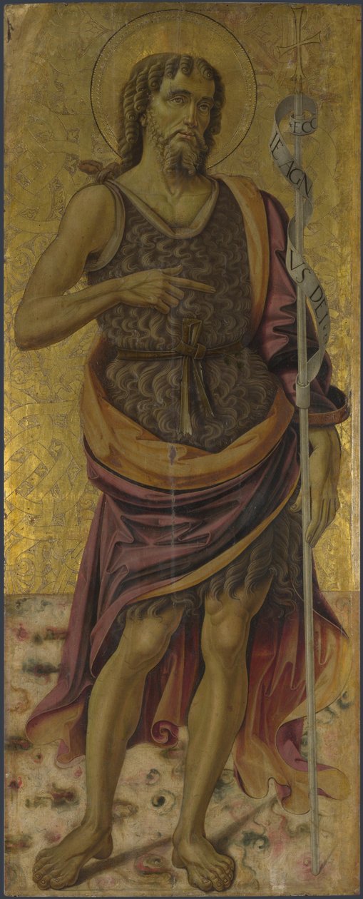 Saint John the Baptist från Altartavla: Jungfrun och barnet med heliga, ca 1475 av Bartolomeo Caporali