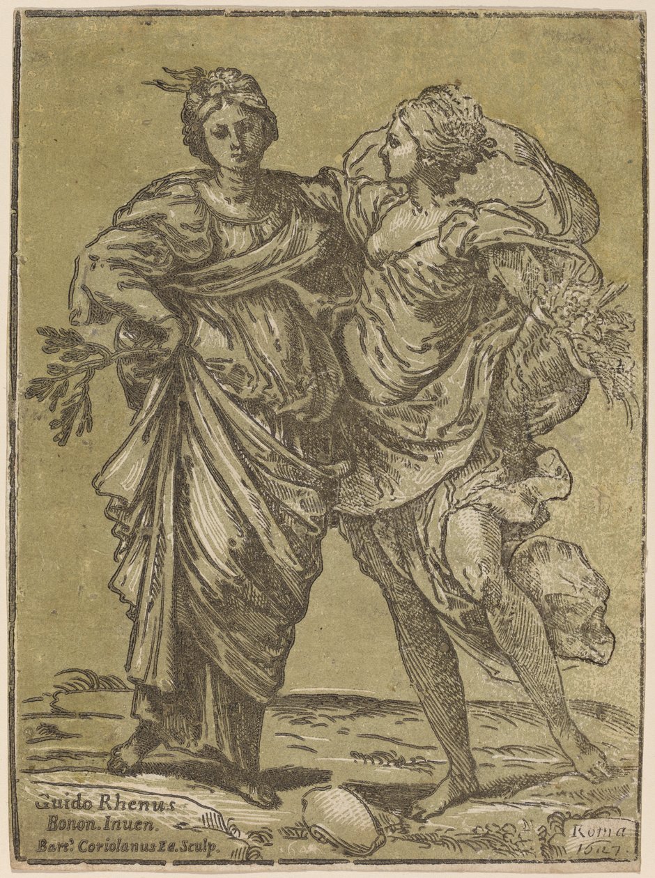 Allians av fred och överflöd av Bartolomeo Coriolano after Guido Reni