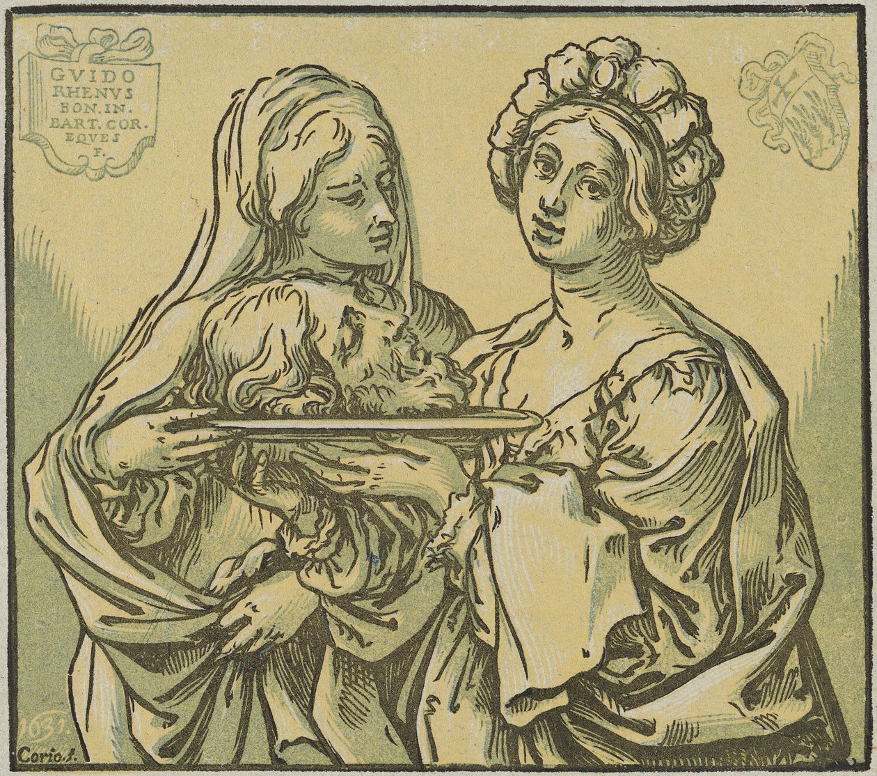 Herodias och Salome av Bartolomeo Coriolano after Guido Reni