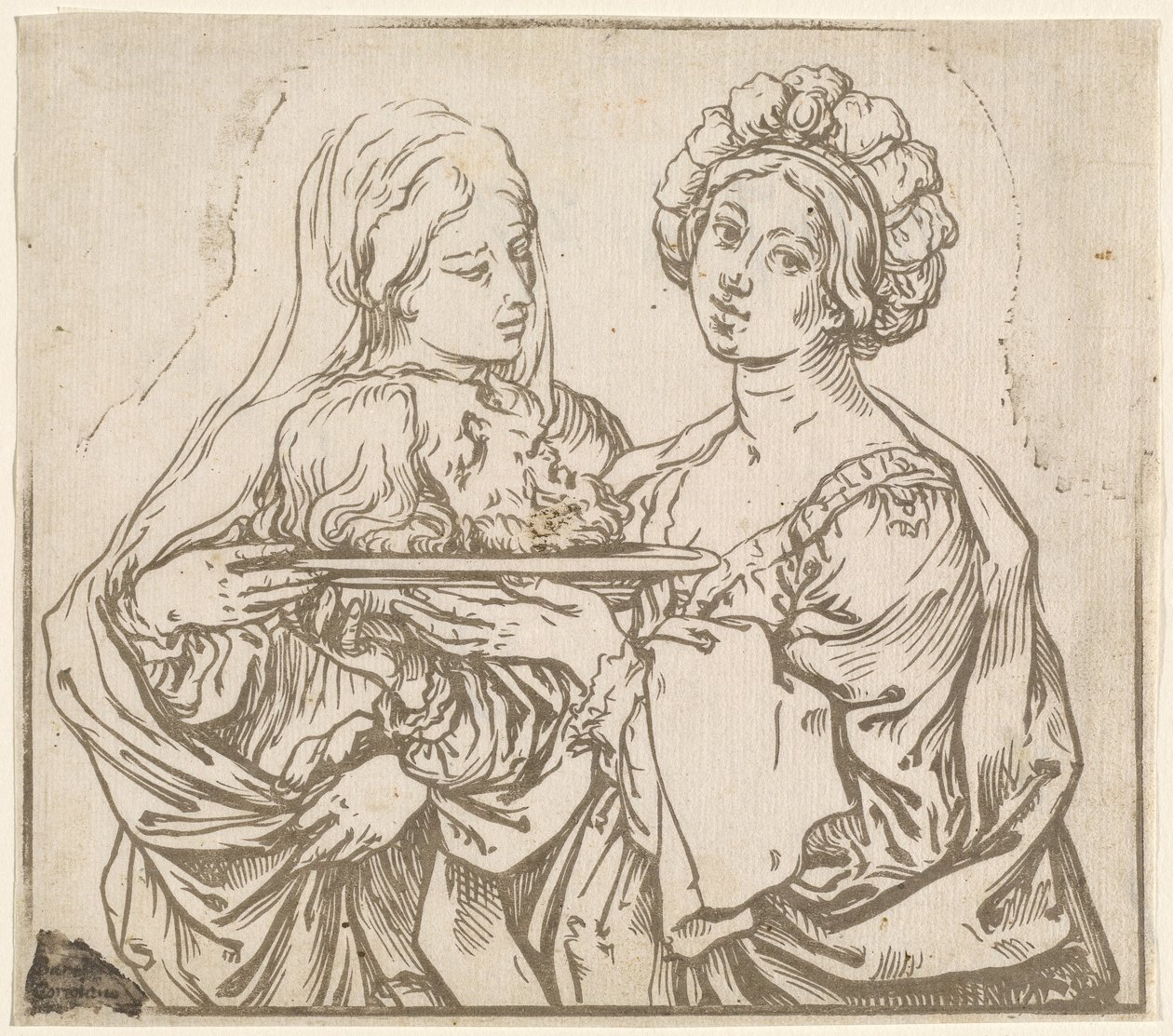 Herodias och Salome av Bartolomeo Coriolano after Guido Reni