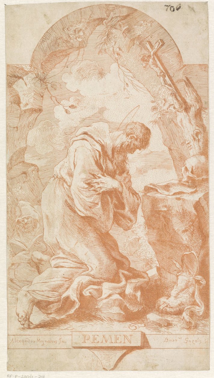Sankt Jerome Pemen (titel på objekt) av Bartolomeo Gazalis