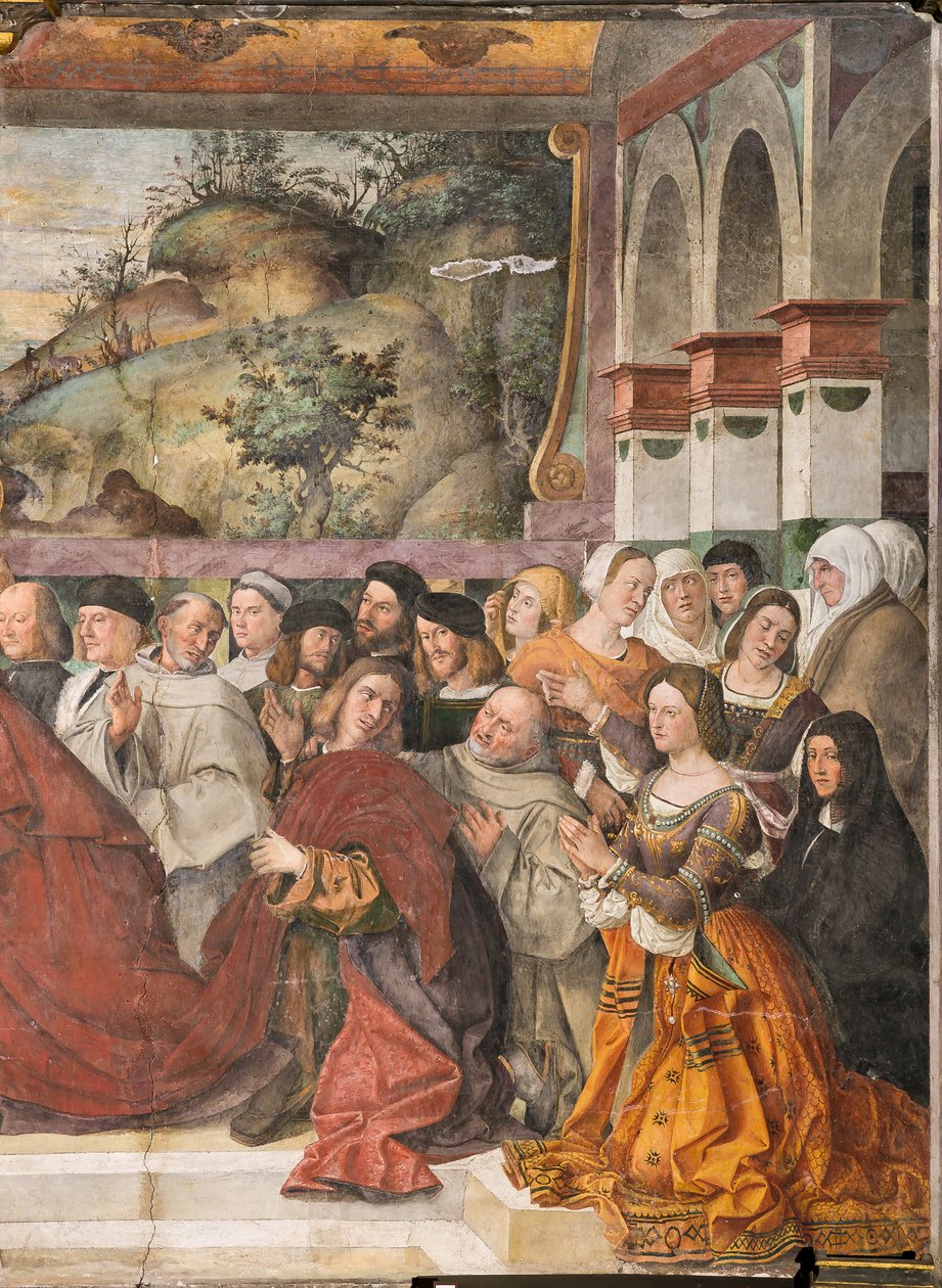 Kardinal Guido av Monfort öppnar helgonets ark, helgonets skola, detalj av 2196216 av Bartolomeo Montagna