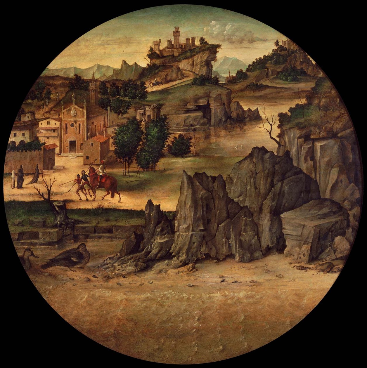 Landskap med slott av Bartolomeo Montagna