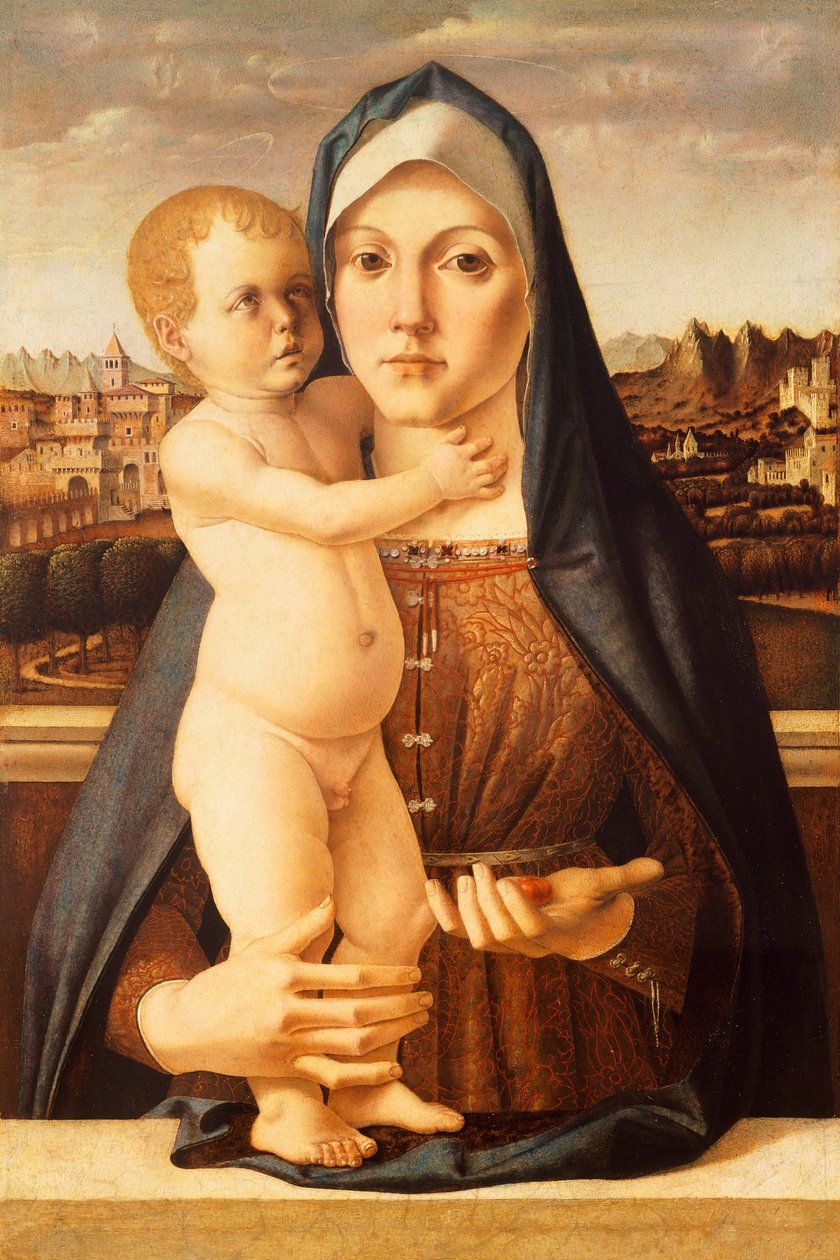 Madonna och barn, av Bartolomeo Montagna (ca 1450-1523), 60x42 cm av Bartolomeo Montagna