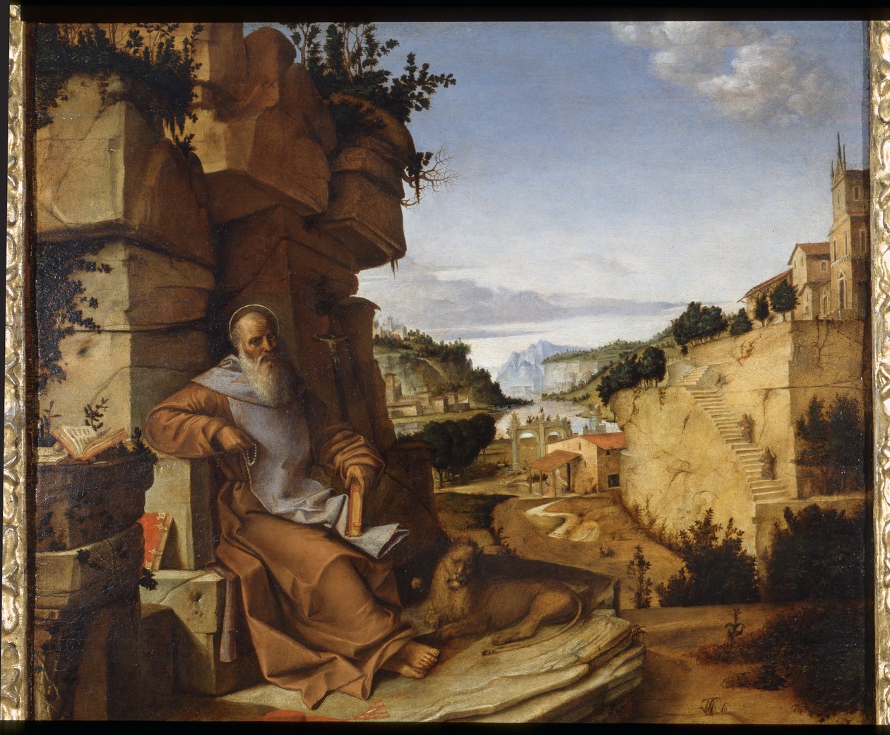 Saint Hieronymus i öknen, 1500-02 av Bartolomeo Montagna