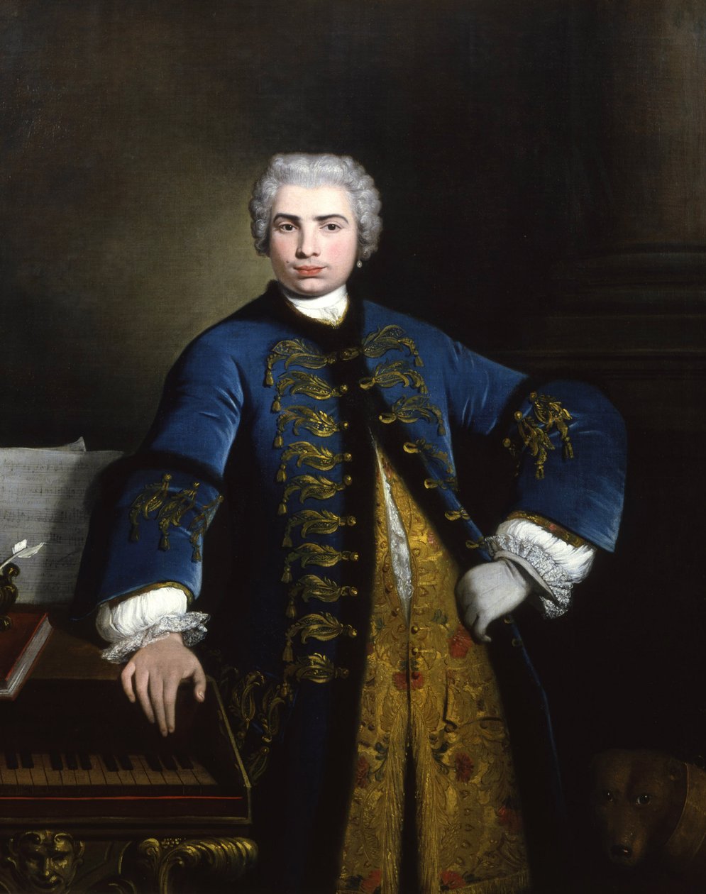 Porträtt av sångaren Farinelli Carlo Broschi 1705-1782, 1734. av Bartolomeo Nazari