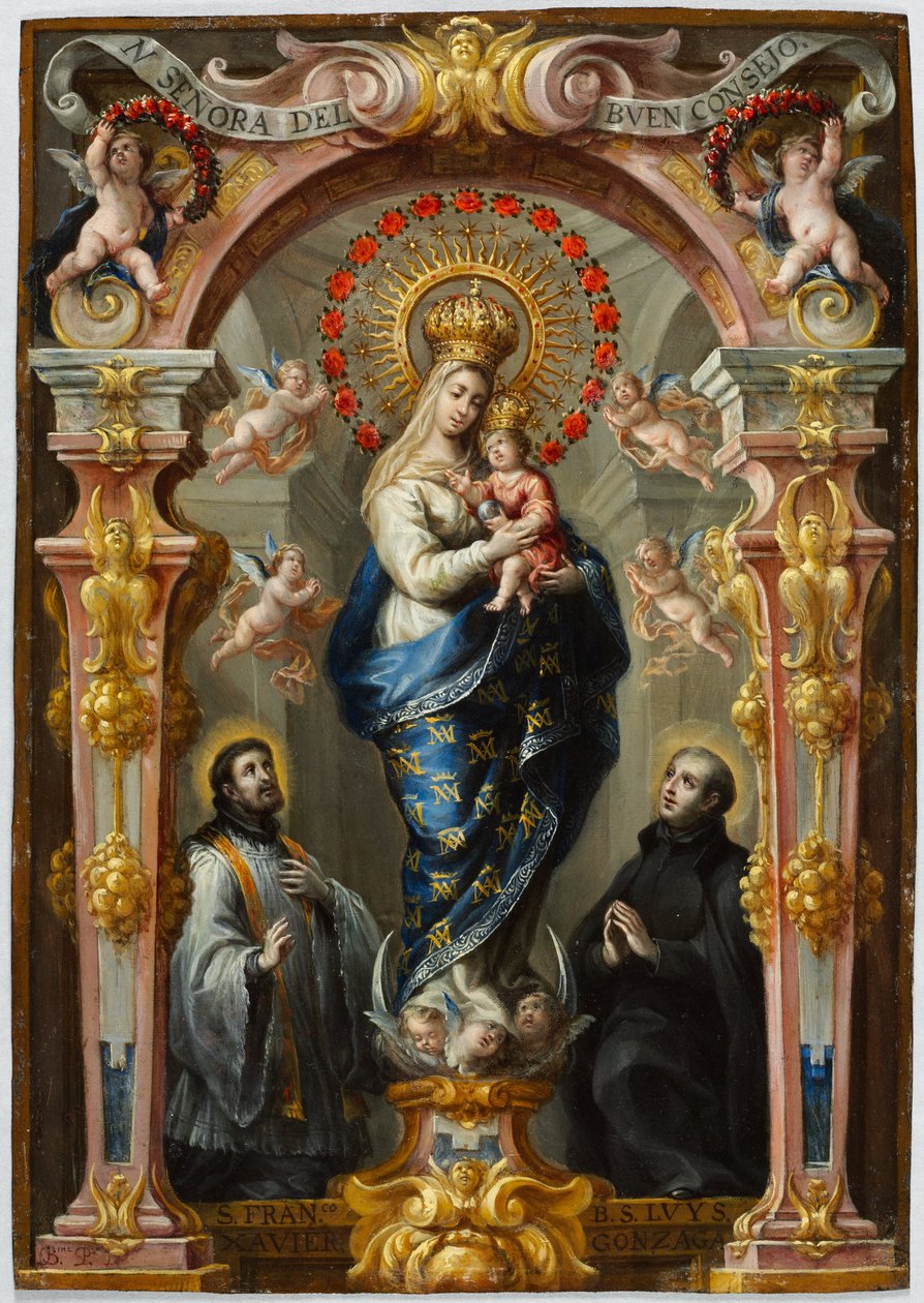 Our Lady of Good Counsel, ca 1680 (olja på koppar) av Bartolomeo Perez