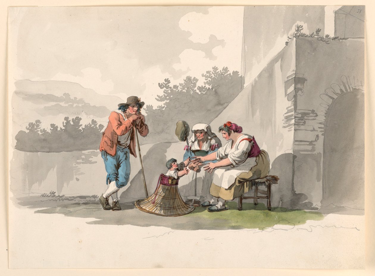 En bondefamilj i Campagna av Bartolomeo Pinelli