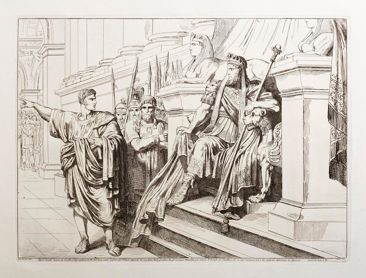 Appius Claudius framträder inför Tigranes, kung av Armenien av Bartolomeo Pinelli
