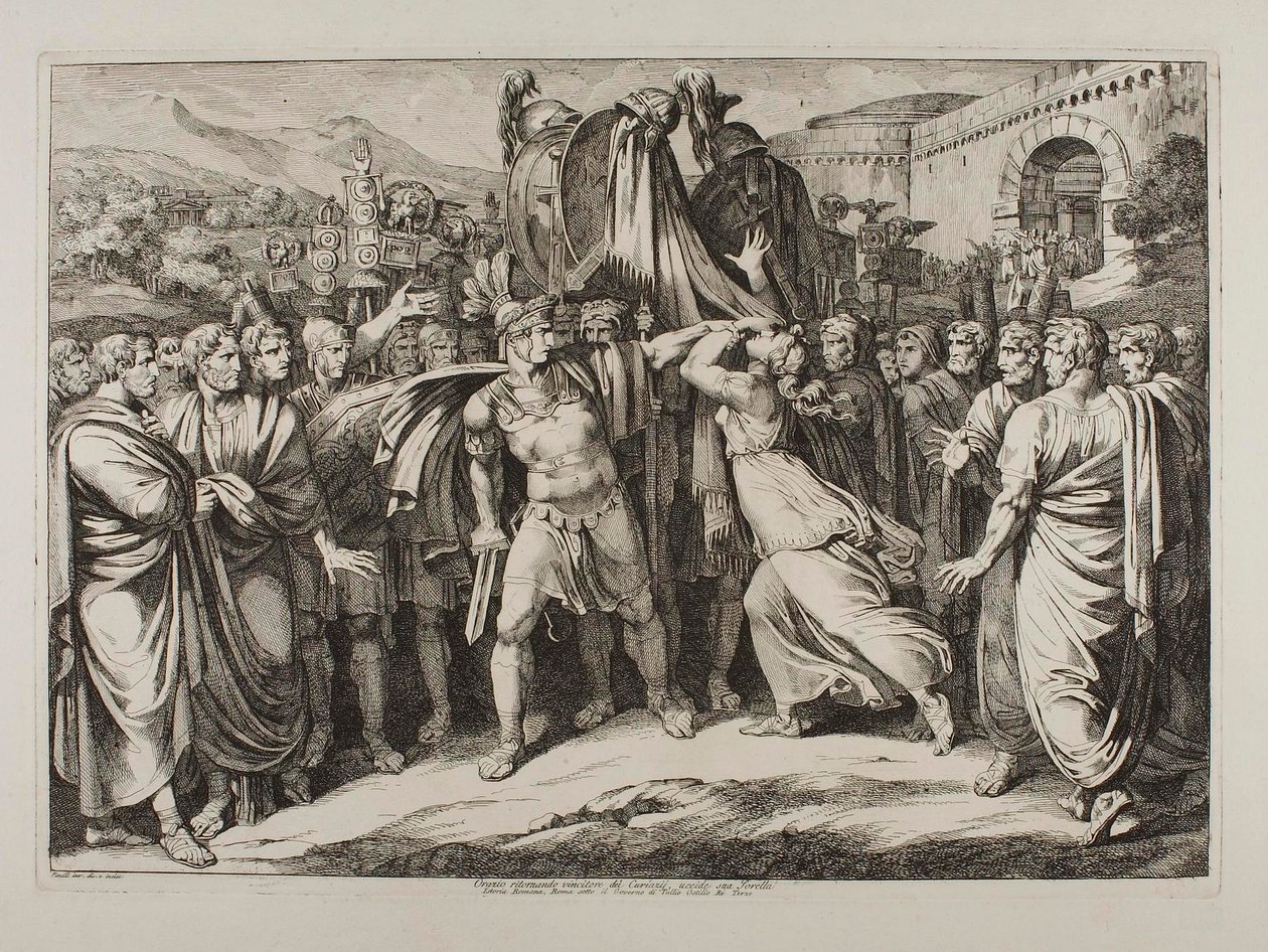 Marcus Horatius dödar sin syster av Bartolomeo Pinelli