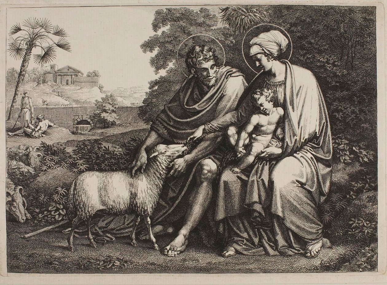 Vila under flykten till Egypten av Bartolomeo Pinelli