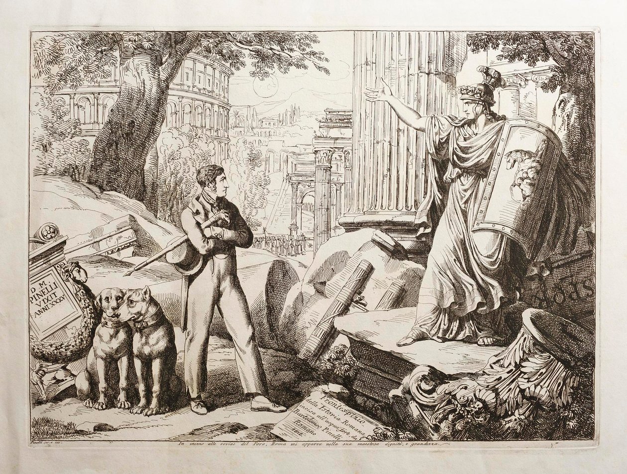 Stående mitt bland Forumruinerna av Bartolomeo Pinelli