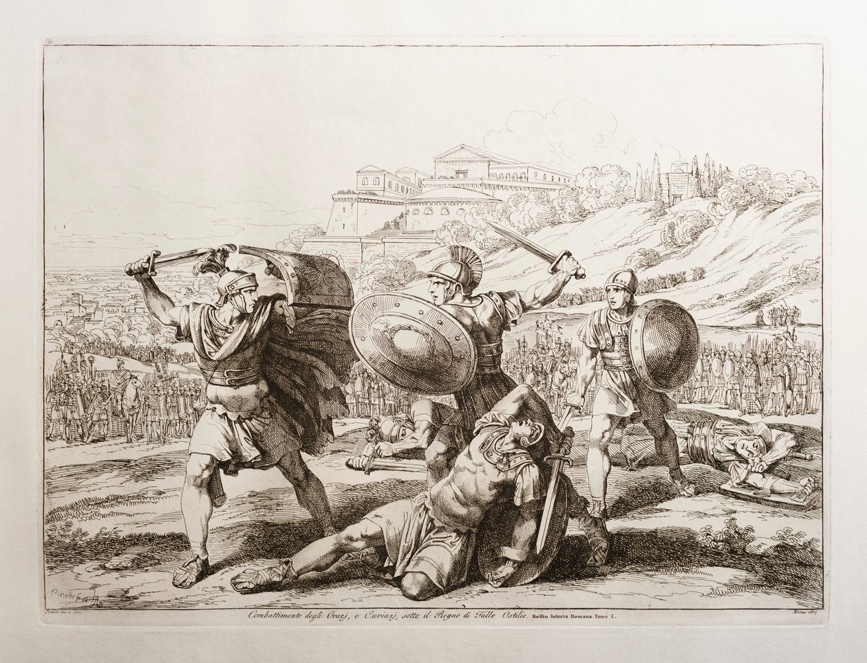 Slaget mellan horatierna och curiatierna av Bartolomeo Pinelli
