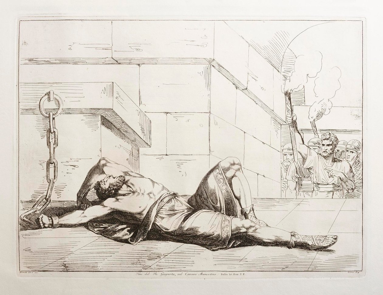 Kung Jugurthas slut i det mamertinska fängelset av Bartolomeo Pinelli