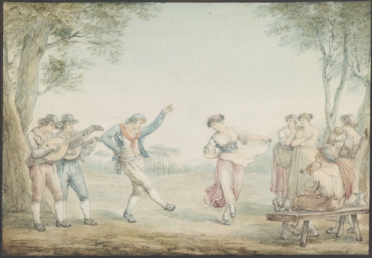 Saltarello-dansen av Bartolomeo Pinelli