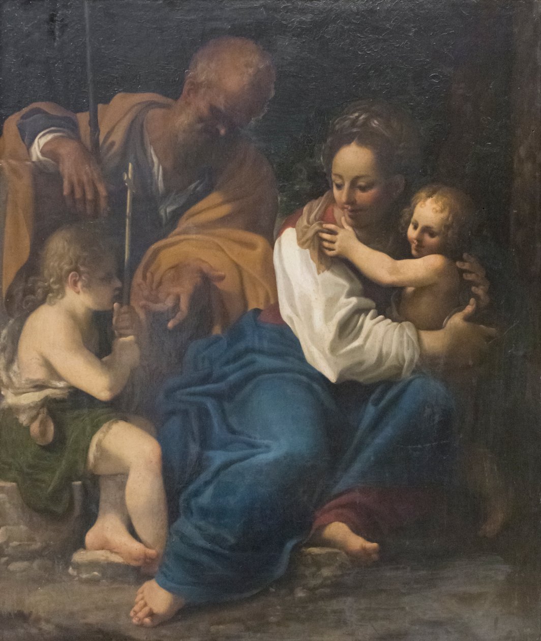 Heliga familjen och den helige Johannes döparen av Bartolomeo Schedoni
