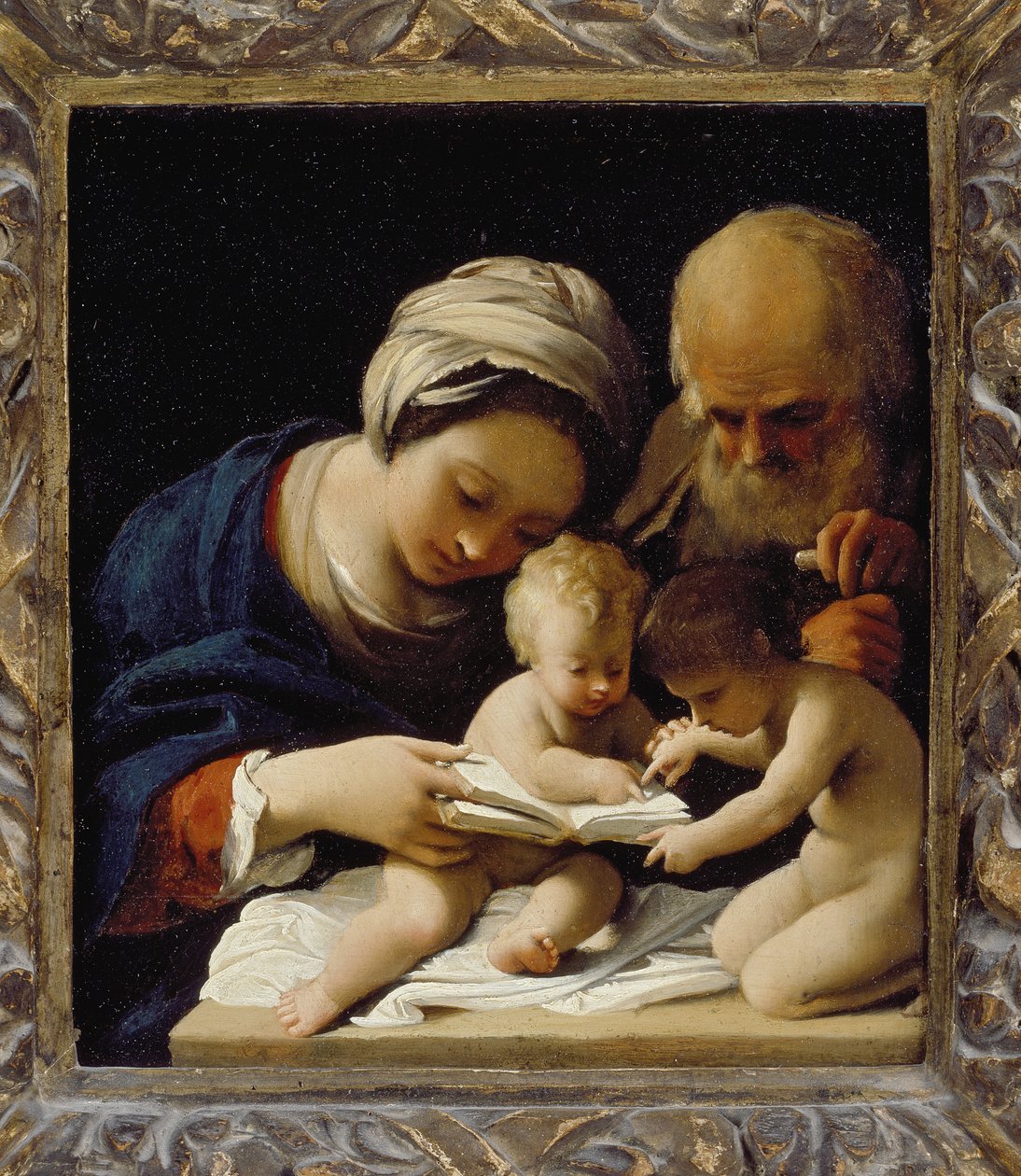 Den heliga familjen med den unge Johannes döparen av Bartolomeo Schedoni