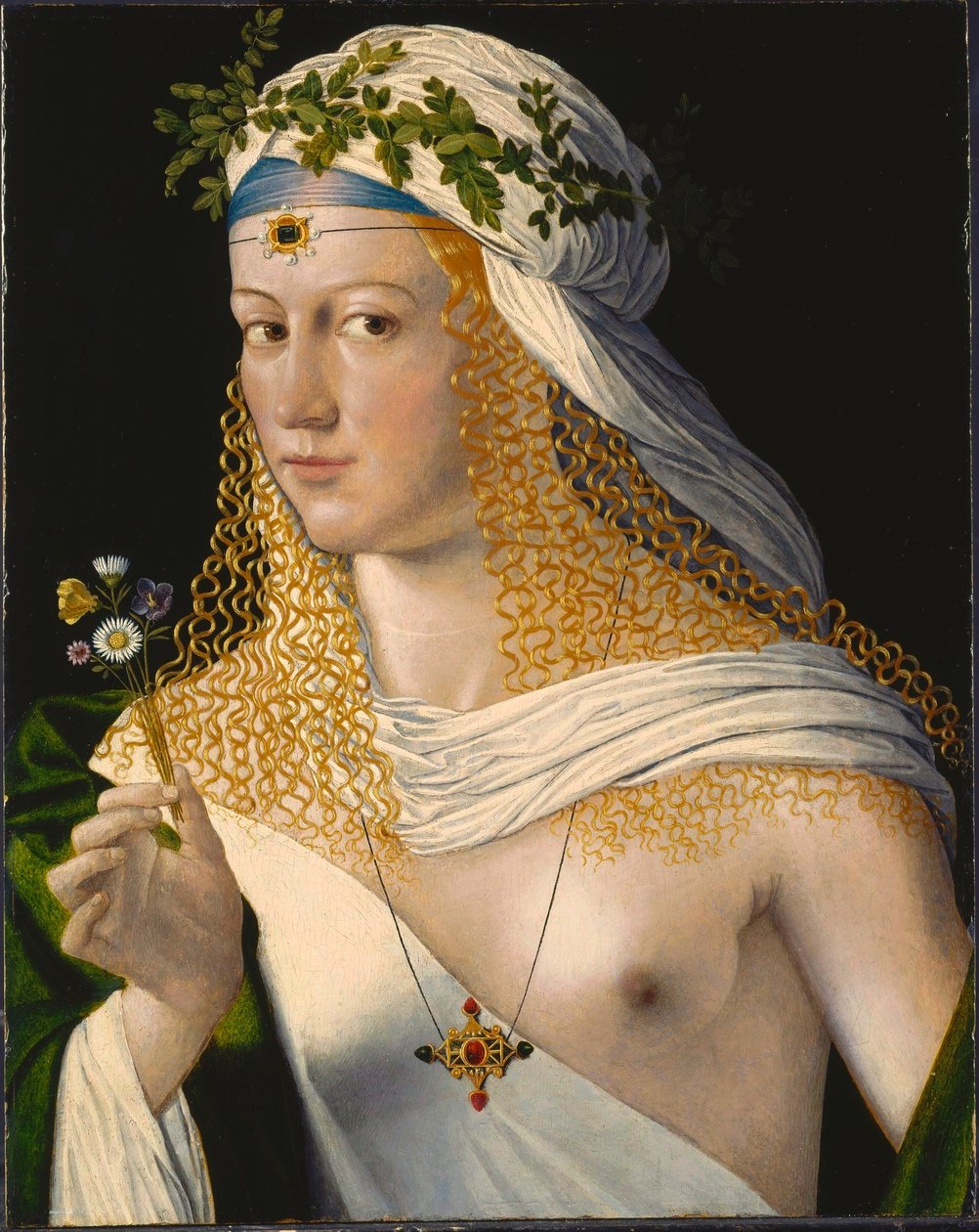 Idealiserat porträtt av en kurtisan som Flora av Bartolomeo Veneto