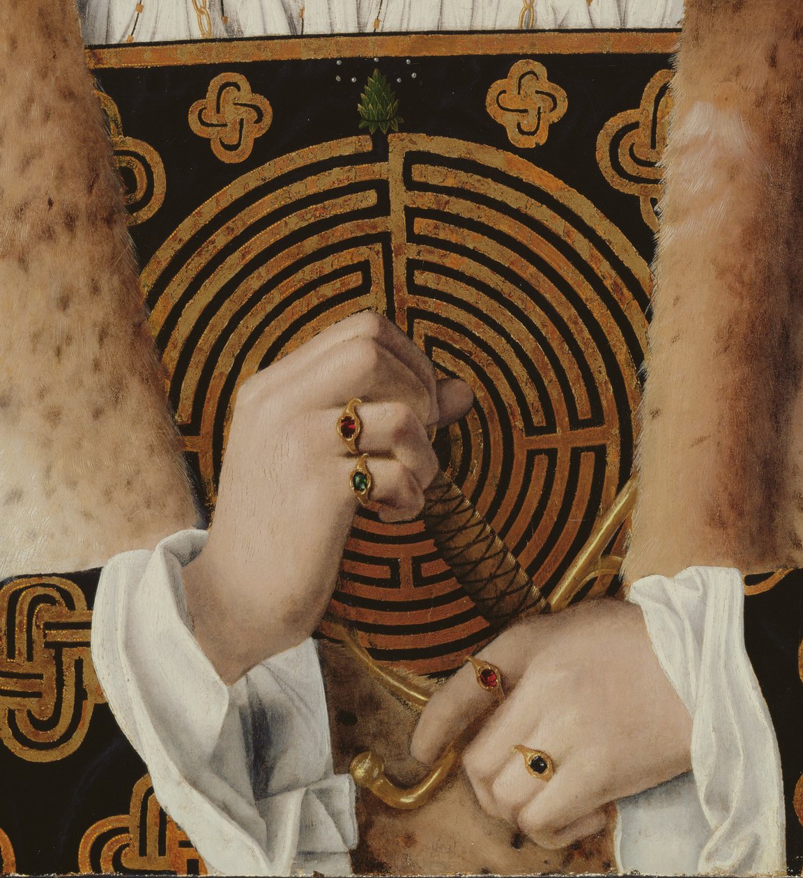 Porträtt av en man, detalj av hans händer av Bartolomeo Veneto