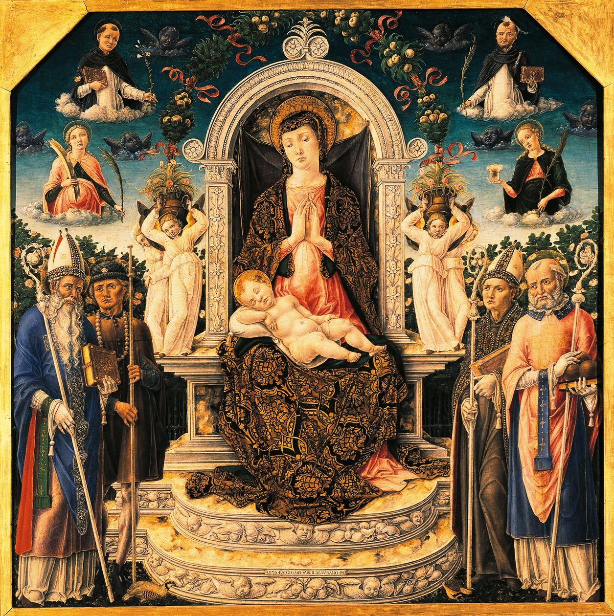 Madonna med barn och helgon av Bartolomeo Vivarini