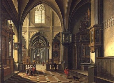 Interiör av en katedral av Bartolomeus van Bassen