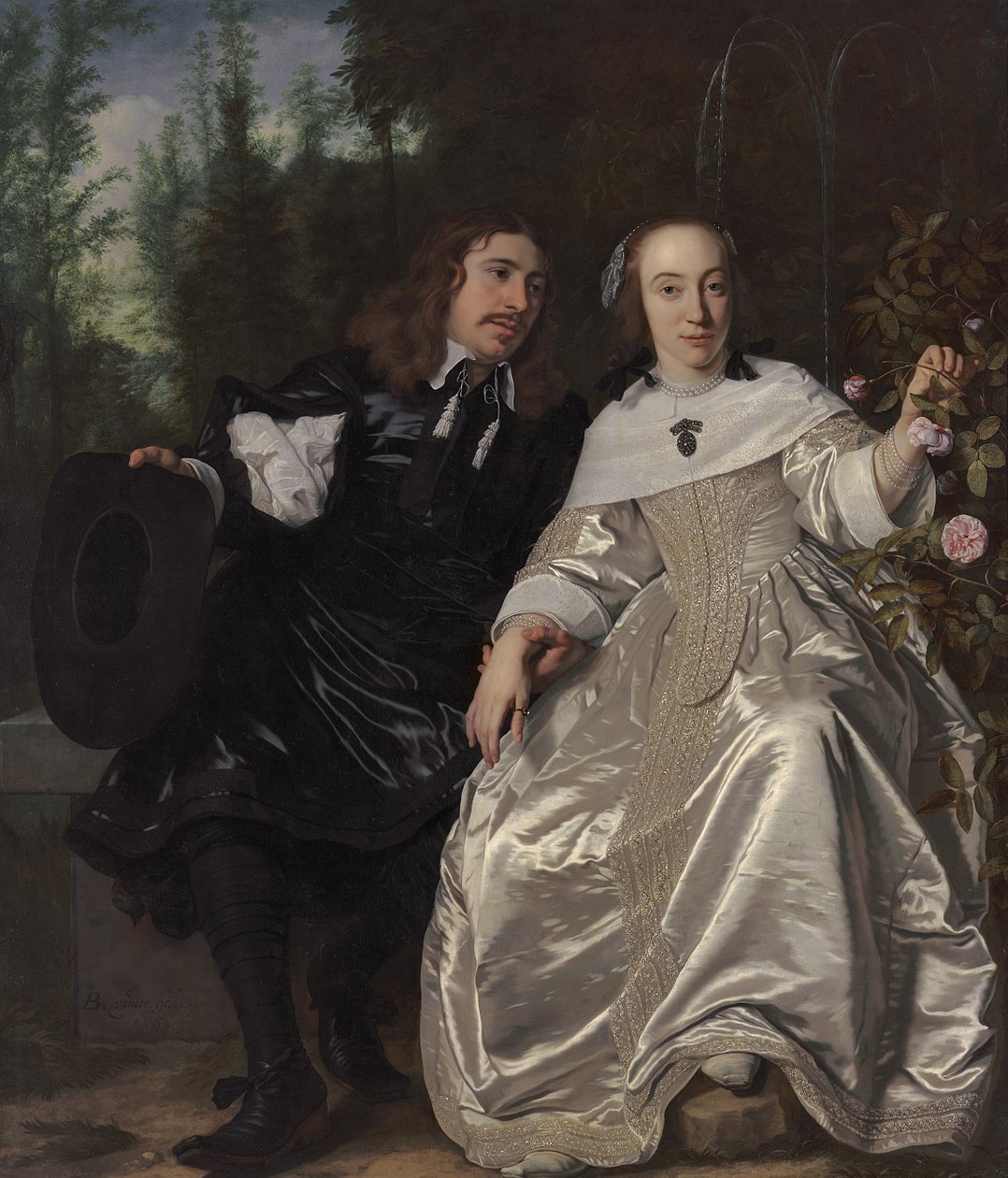 Abraham del Court och hans hustru Maria de Kaersgieter, 1654 av Bartolomeus van der Helst